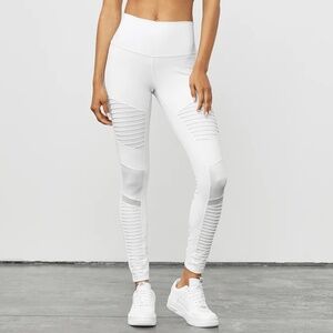 alo legging high waist sheer moto white XS
